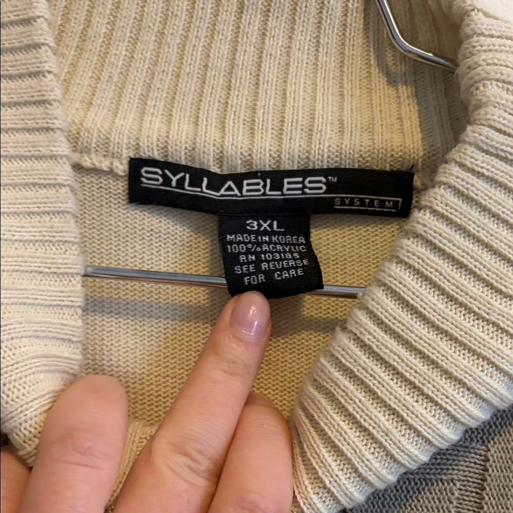 Vintage Y2K Men's Beige Sweater faux luxury - Picture 3 of 3